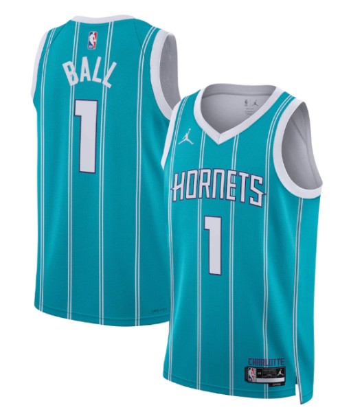 Men's Charlotte Hornets #1 LaMelo Ball Teal Swingman Stitched Basketball Jersey